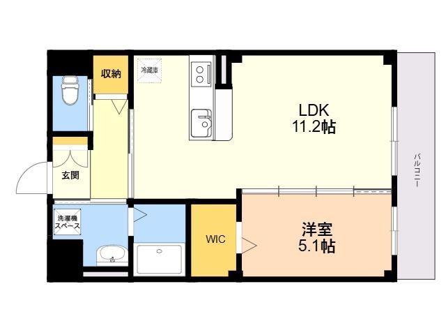 コンフォルト春日西Ⅱ(1LDK/2階)の間取り写真