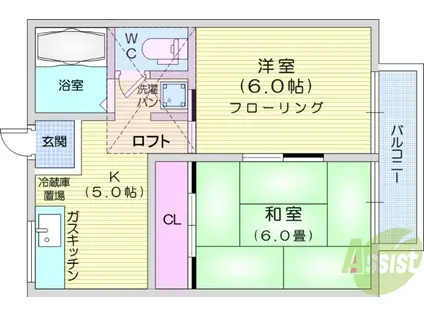 コーポアンデルセンⅡ(2DK/2階)の間取り写真