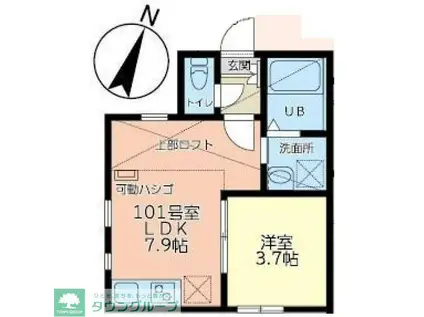 ユナイト大船ウィステリア(1LDK/1階)の間取り写真