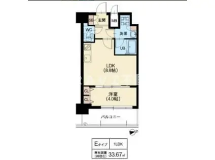 スプランディッドVII(1LDK/11階)の間取り写真