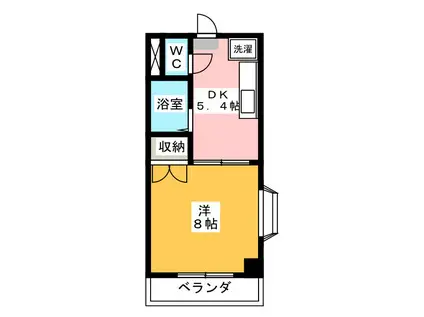 MIIIIビル(1DK/1階)の間取り写真