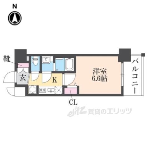 プレサンス THE KYOTO 澄華(1K/3階)の間取り写真