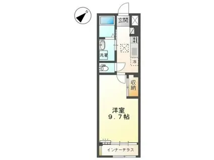 スカイコート(1K/1階)の間取り写真