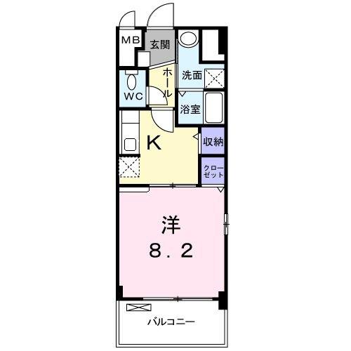 セイバリー道意(1K/4階)の間取り写真