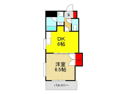 ティアラ21(1DK/6階)の間取り写真