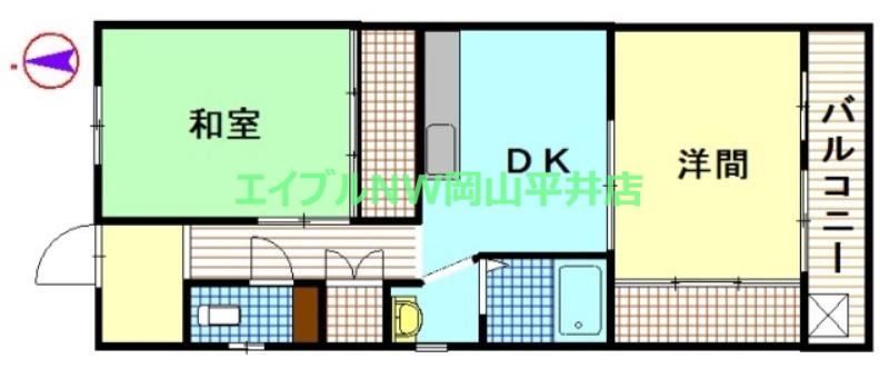 光田マンション(2DK/1階)の間取り写真