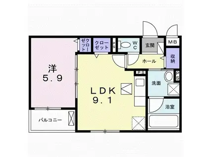 GOOD LIFE(1LDK/1階)の間取り写真