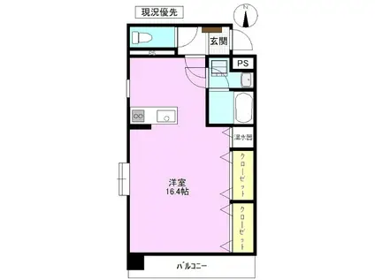 シティドエル(1LK/2階)の間取り写真