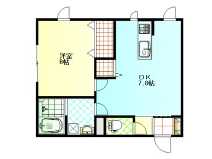ピュアフラワー(1DK/2階)の間取り写真