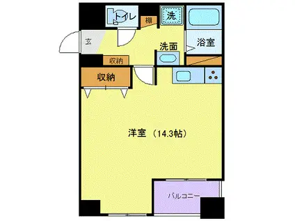 パインヒルズツクバ(ワンルーム/4階)の間取り写真