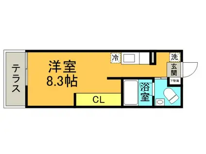 ポルトボヌール山本(1K/3階)の間取り写真