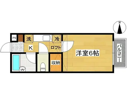 FRONTIER741(1K/2階)の間取り写真