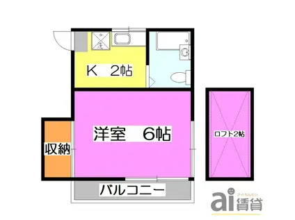 コーポタナベ(1K/1階)の間取り写真