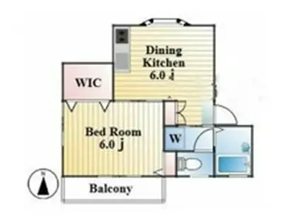 アマポーラ(1DK/1階)の間取り写真