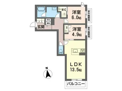 京王相模原線 橋本駅(神奈川) 徒歩21分 4階建 新築(2LDK/4階)の間取り写真