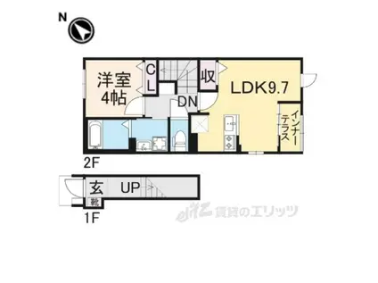 VALENTE SAZANAMI(1LDK/2階)の間取り写真