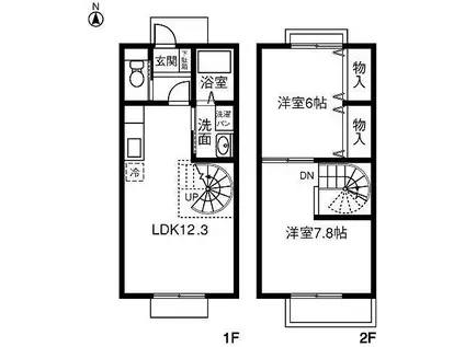 グランシャリオ(2LDK/1階)の間取り写真