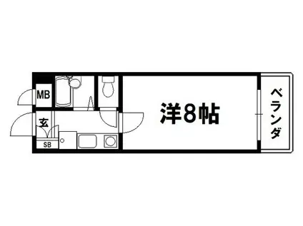 カーサ高村(1K/4階)の間取り写真