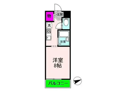 生田イーストコート(1K/2階)の間取り写真