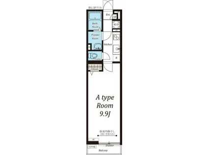 リブリ・天沼(1K/2階)の間取り写真