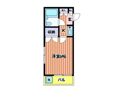 レオパード立川(1K/3階)の間取り写真