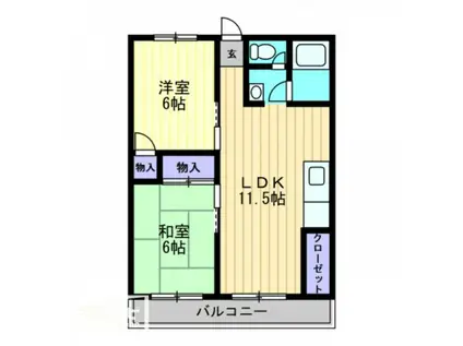 RAPPORT UN(2LDK/4階)の間取り写真