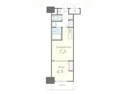 ROOTS SHINJUKU WAKAMATSUCHO 203(1DK/2階)の間取り写真