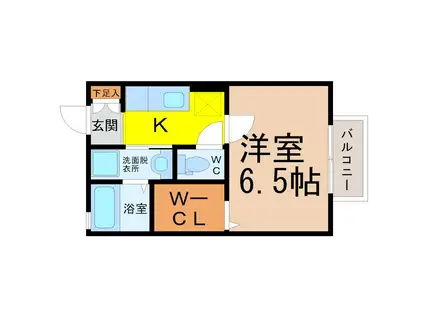 ナスキーふくじゅ(1K/1階)の間取り写真