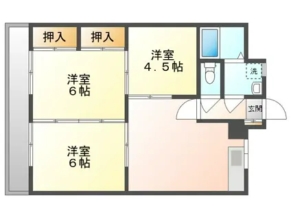 上谷田コーポ(3DK/1階)の間取り写真