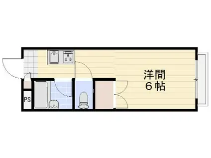 ロワール A棟(1K/1階)の間取り写真