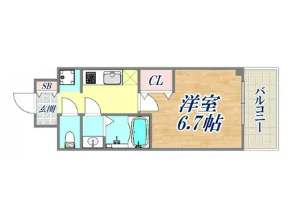 アドバンス神戸レイソレ(1K/3階)の間取り写真