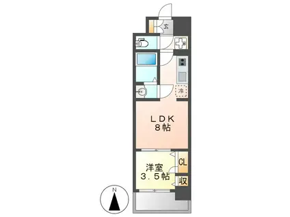 ファステート名古屋駅前アルティス(1LDK/2階)の間取り写真