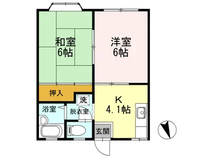 タップ滝本ハイツ(2K/1階)の間取り写真