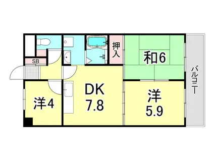 エクセル北青木(3DK/3階)の間取り写真