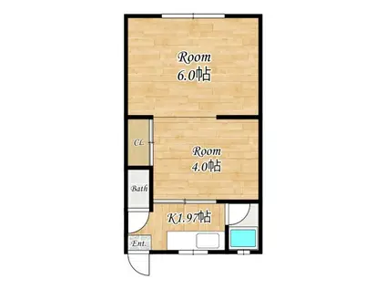 福寿マンション(2K/2階)の間取り写真