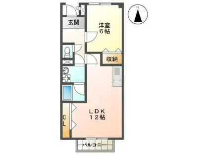 SURPLUS TWO牟都志(1LDK/1階)の間取り写真