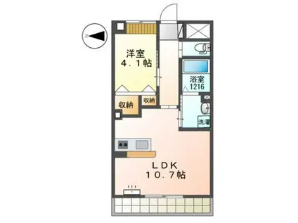 パラシオレイ(1LDK/2階)の間取り写真
