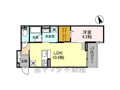 RE TORSIA南大通(1LDK/2階)の間取り写真