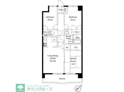 緑の森ハウス(3LDK/4階)の間取り写真