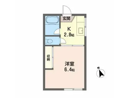 ジュネス文屋(1K/1階)の間取り写真