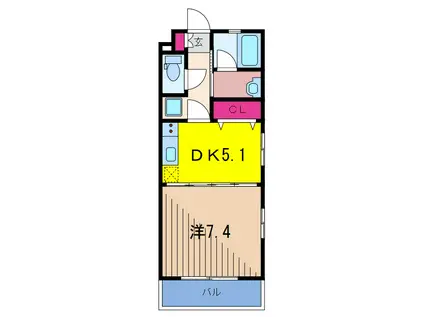 グレイスコートIII(1DK/1階)の間取り写真