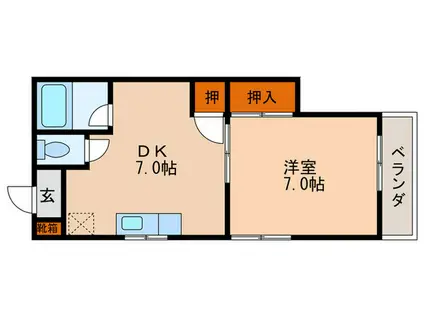 コーポ祥文(1DK/1階)の間取り写真