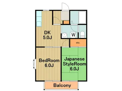 パークサイド角田(2DK/2階)の間取り写真