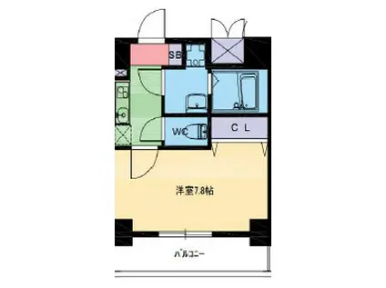 SKコートVIII(1K/4階)の間取り写真