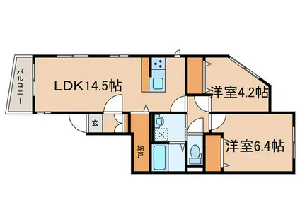 エヌエス目白(2LDK/1階)の間取り写真