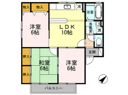 ハイカムール宮本II A(3LDK/2階)の間取り写真