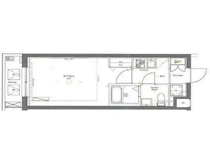 AZEST富士見町(1K/2階)の間取り写真