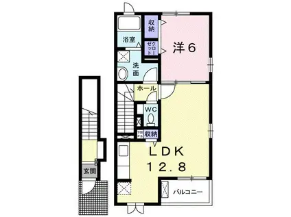 フェリーチェN II(1LDK/2階)の間取り写真