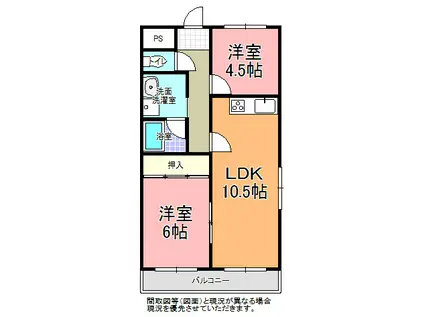 ルミナス大成町(2LDK/1階)の間取り写真