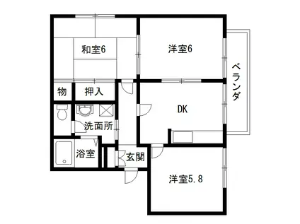 ガーデンハイツ(3DK/2階)の間取り写真